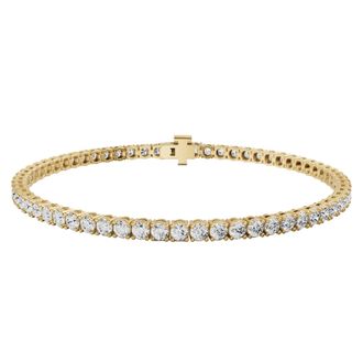 Diamond2Deal 14K Gold Lab Grown Diamond Straight-Line Tennis Bracelet 7