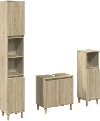vidaXL Vidaxl - Set de muebles de baño 3 pzas madera contrachapada roble Sonoma