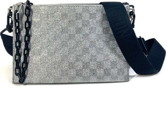 Louis Vuitton Black Silver Leather Shoulder Bag (Pre-Owned)