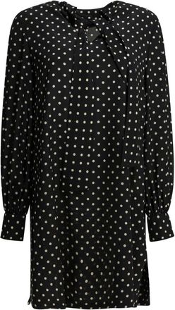 Valentino Polka Dot Bow Neck Dress - Dames - Korte kleedjes - Zwart - S - Kleedjes