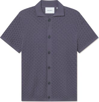 Les Deux Gespertus Short Sleeve Cotton & Wool Knit Shirt in Graystone at Nordstrom Rack, Size Xx-Large