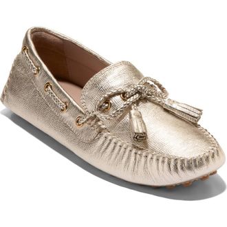 Cole Haan Gissella Driving Loafer in Soft Gold Metallic Leather at Nordstrom, Size 6