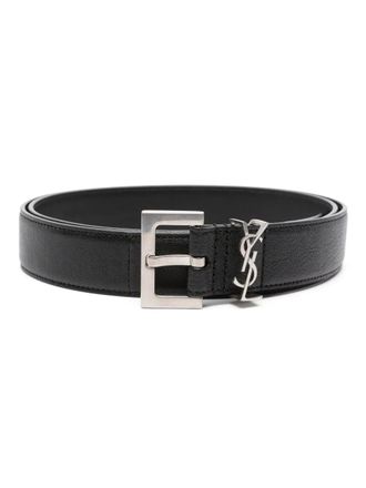 Saint Laurent Ysl leren riem met logoplaquette