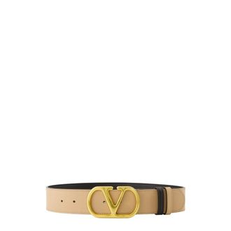 Valentino Garavani Belts, female, Beige, Size: 75 CM VLogo Signature Reversible Belt 40 mm
