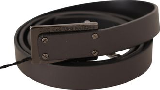 Costume National Leather Logo Buckle Mens Belt