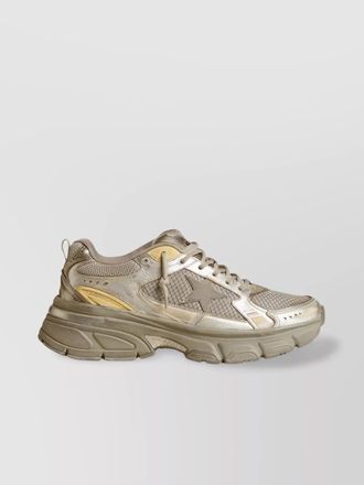 Golden Goose laminated leather suede and net sneakers