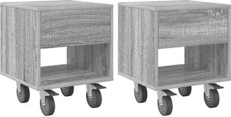 vidaXL Mesita De Noche 2 Uds. Gris Sonoma 40,5 X 40 X 48 Cm Vidaxl