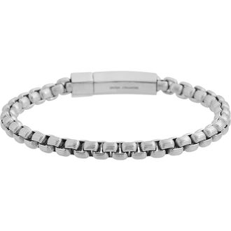 Geoffrey Beene Mens Semiprecious Stone Curb Chain Bracelet in Brown at Nordstrom Rack