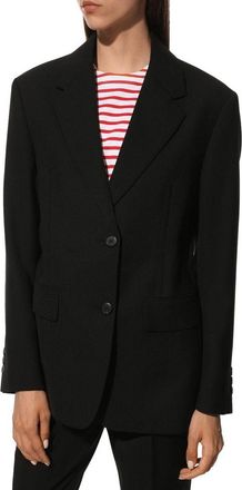 Prada Womens Black Fleece Wool Coat Clothing