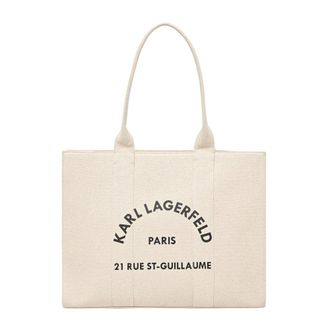 Karl Lagerfeld Tassen, Dames, Beige, ONE Size, Katoen, K/Rue St Guillaume Shopper