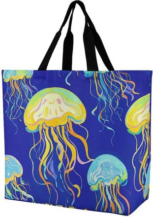 Generic Jellyfish Grocery Bag Lightweight Shopping Bag Foldable Tote Bags For Yoga Ladies Picnic