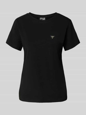 Guess Regular Fit T-Shirt mit Logo-Applikation Modell Colette in Black, Gr&ouml;&szlig;e XS