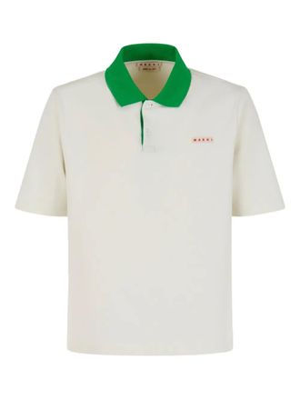 Marni contrasting-collar polo shirt - White