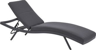 Beliani Tumbona con coj&iacute;n Metal Gris oscuro