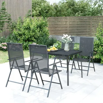 vidaXL Juego De Comedor De Jard&iacute;n 5 Piezas Acero Gris Antracita Vidaxl