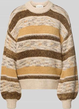 Moss Copenhagen Strickpullover aus Lanawoll-Mix Modell Constance in Senf, Größe L/XL