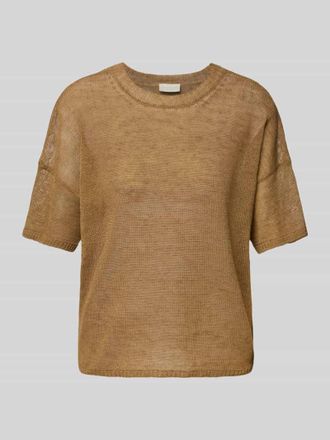 Milano Milano Italy Strickshirt aus Leinen-Mix in Camel, Gr&ouml;&szlig;e XS