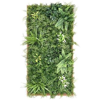Vente-Unique Quadro vegetale sintetico H. 106 x L. 55 cm Cornice Naturale, fogliame Verde - TERAKLA