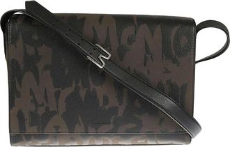 Alexander McQueen Logo All-over Printed Schoudertas - Heren - Schoudertassen - Zwart - ONE Size - Tassen