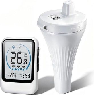 OEM Term&oacute;metro Digital Inal&aacute;mbrico Piscinas, Resistente Ip68, Alcance 60 M, Term&oacute;metro Inal&aacute;mbrico Piscinas, Term&oacute;metro Flotante Lcd, Color Blanco