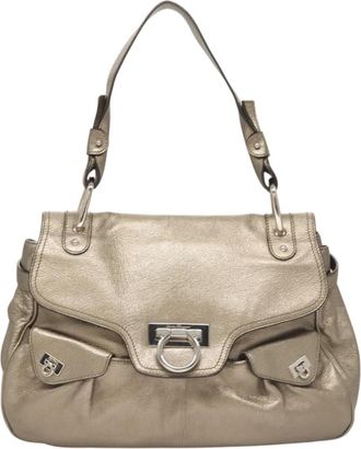 Ferragamo Gancini Shoulder Bag Leather Leather Shoulder Bag Bag (Pre-Owned)