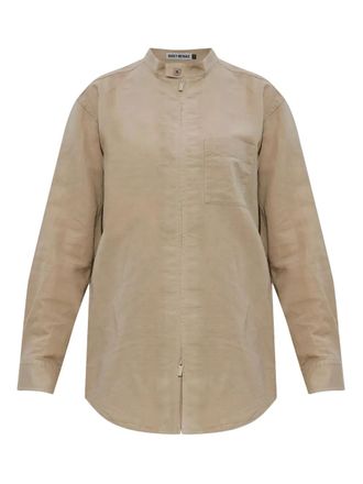 Issey Miyake Paper-Esque U button-up shirt - Neutrals