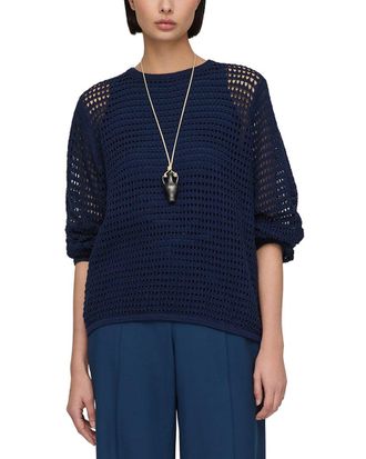 Lafayette 148 New York Open Stitch Voluminous Sleeve