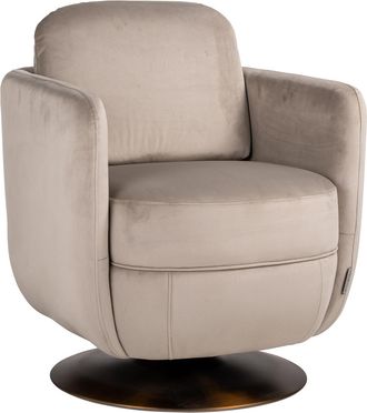 Richmond Interiors Design Drehsessel Pivotante - Beige Samt