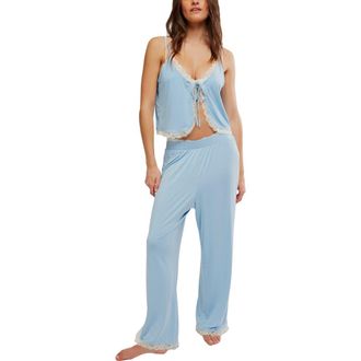 Free People Sleepless Summer Pajamas in Blue Combo at Nordstrom, Size X-Small