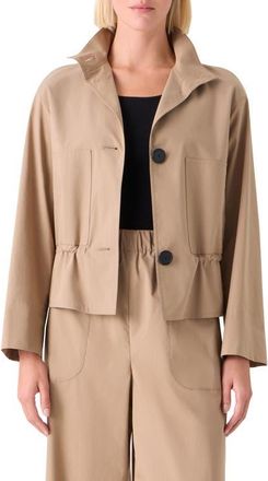 Akris Tech Crop Jacket in Beige at Nordstrom, Size 12