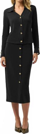 Joseph Ribkoff Moss Crepe Pull-On Pencil Skirt In Black