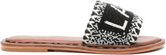 De Siena shoes Zwarte Leren Kralen Sandalen - Dames - Sandalen - Zwart - 36 EU - Leer - Schoenen
