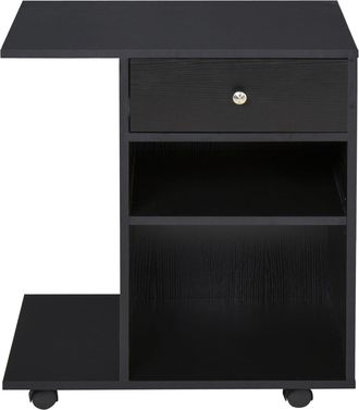 Vinsetto Mobile Porta Stampante In Legno Nero 1 Cassetto 2 Ripiani Mensola Cpu - Vinsetto