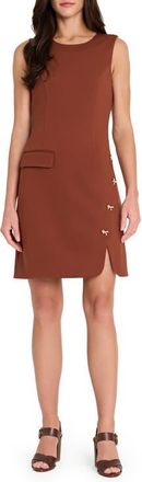 Tahari by ASL Bow Detail Sleeveless Ponte Dress in Sienna at Nordstrom, Size 12