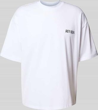 Review T-Shirt mit &uuml;berschnittenen Schultern in Weiss, Gr&ouml;&szlig;e XS