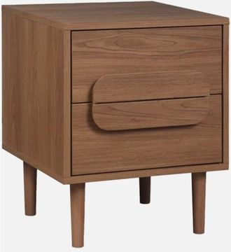 Sweeek Mesita De Noche Vintage Efecto Madera Con 2 Cajones