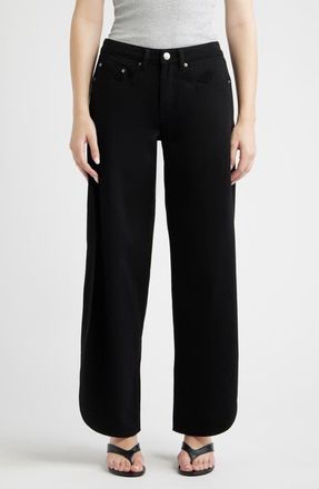 DL1961 Rori Mid Rise Wide Barrel Leg Jeans in Black at Nordstrom, Size 27