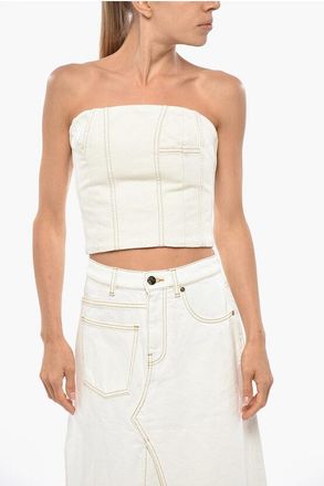 Amiri Denim Tube Top with Back Zip size S