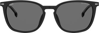 BOSS 56mm Polarized Rectangular Sunglasses in Black at Nordstrom Rack