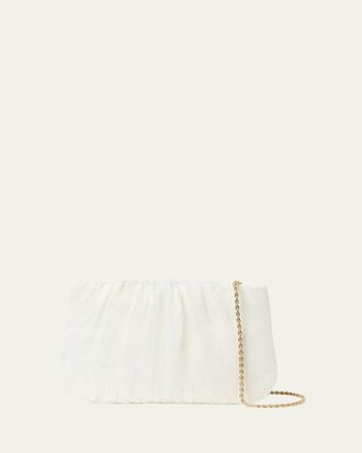 Loeffler Randall Brit Pleated Pearly Organza Flat Pouch Bag