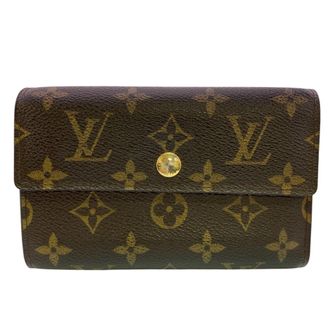 Louis Vuitton Brown Leather Wallet (Tri-Fold) (Pre-Owned)