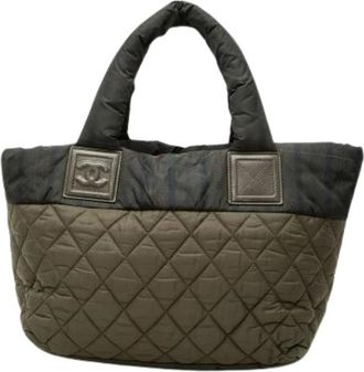 Chanel Pre-owned Gecquiltte Nylon Tote Bag - Dames - Vintage Shopper - Bruin - ONE Size - Nylon - Vintage