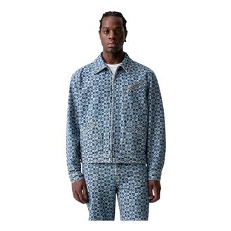 Kenzo Kenzogram Utility Jacket - Heren - Jassen - Blauw - Maat: S Katoen