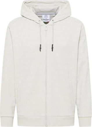 Carlo Colucci Hoodie Jacket - Monogram Flock - Heren - Vesten met rits - Grijs - L - Katoen - Hoodies & sweatvesten