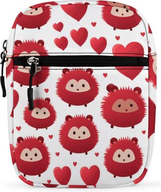 Generic Cute Cartoon Hedgehog Crossbody Bag Adjustable Satchel Cute Shoulder Bag Lightweight Sling Bags