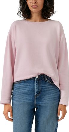 s.Oliver Sweater S.OLIVER, Damen, Gr. 42, blossom pink, Sweatware, Obermaterial: 98% Baumwolle, 2% Elasthan, unifarben, normal h&uuml;ftbedeckend, Rundhals, Sweatsh