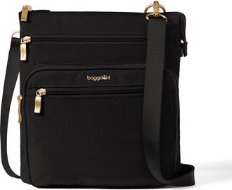 Baggallini Out And About Crossbody Bag in Black With Gold Hardware at Nordstrom