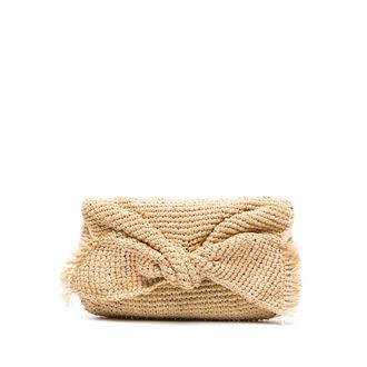 Anya Hindmarch Clutches, female, Beige, Size: ONE SIZE Bow Raffia Clutch
