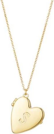 Adornia Initial Heart Locket Pendant Necklace in Gold-S at Nordstrom Rack