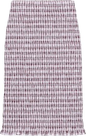 Prada Checked Cotton Midi Skirt